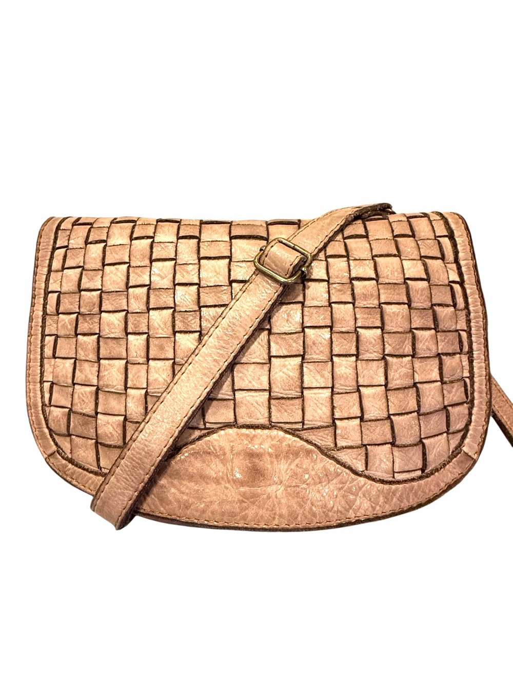 Bayside Bolonia Vintage Woven Italian Leather X-body Bag